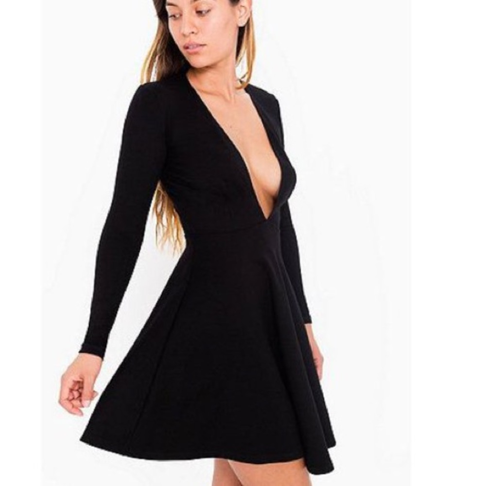American Apparel plunge dress black Xs